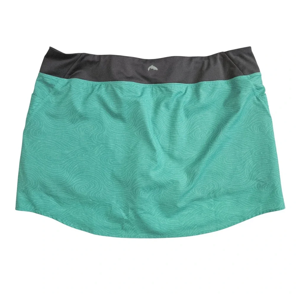 Simms Fishing Products Women's XXL Skort Skirt Green Teal Athletic Outdoor Lined